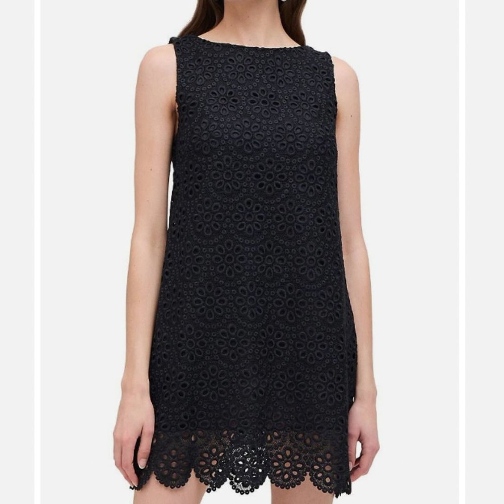 NWT Hill House Charlie Dress Black Scallop Lace, Medium